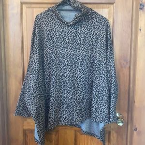 Leopard turtleneck sweater